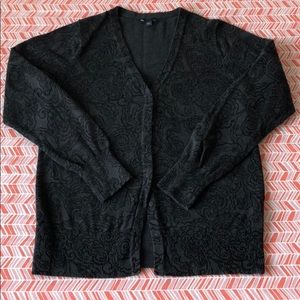 Gap Black & Grey Cardigan Size L